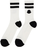Moncler White & Black Striped Socks