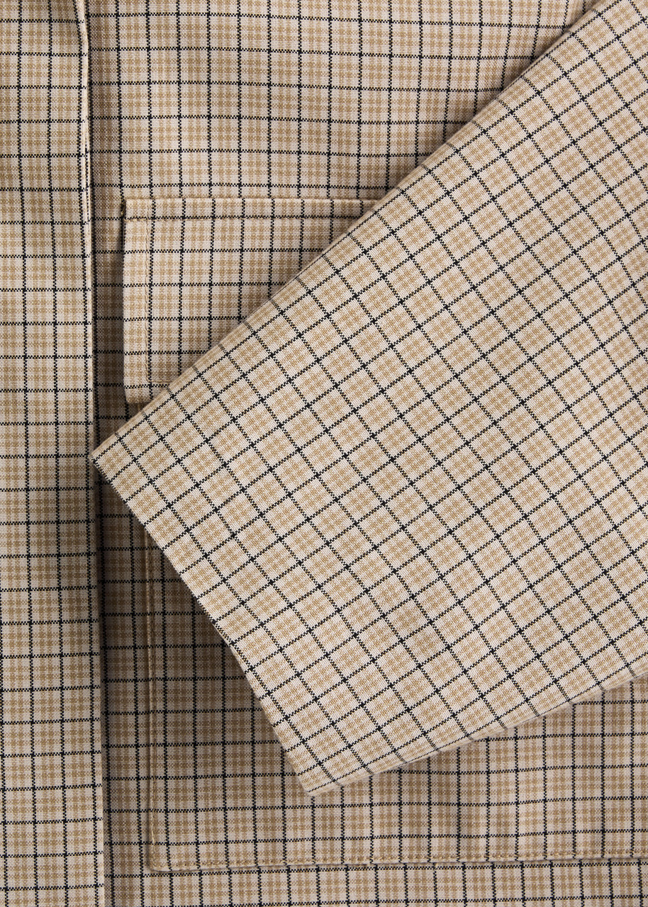 Clea Massimo Checked Cotton-blend Jacket Beige