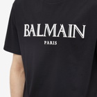 Balmain Men's Rubber Logo T-Shirt in Black/White