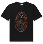 Acne Studios - Bemabe Crayfish Embroidered Cotton-Jersey T-Shirt - Men - Black