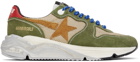 Golden Goose Green & Beige Running Sole Sneakers