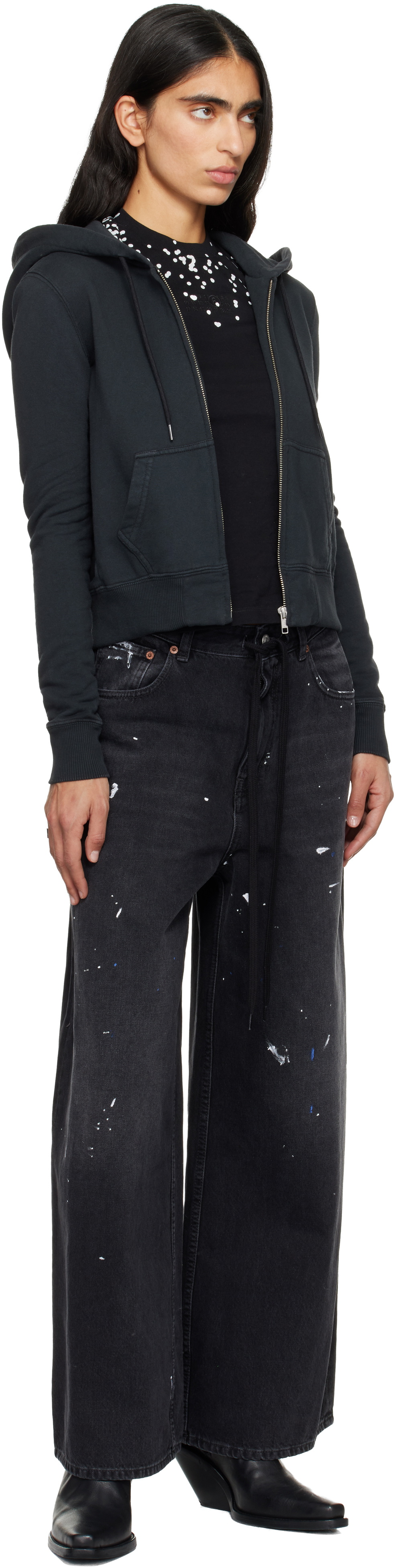 MM6 Maison Margiela Black Unbrushed Hoodie