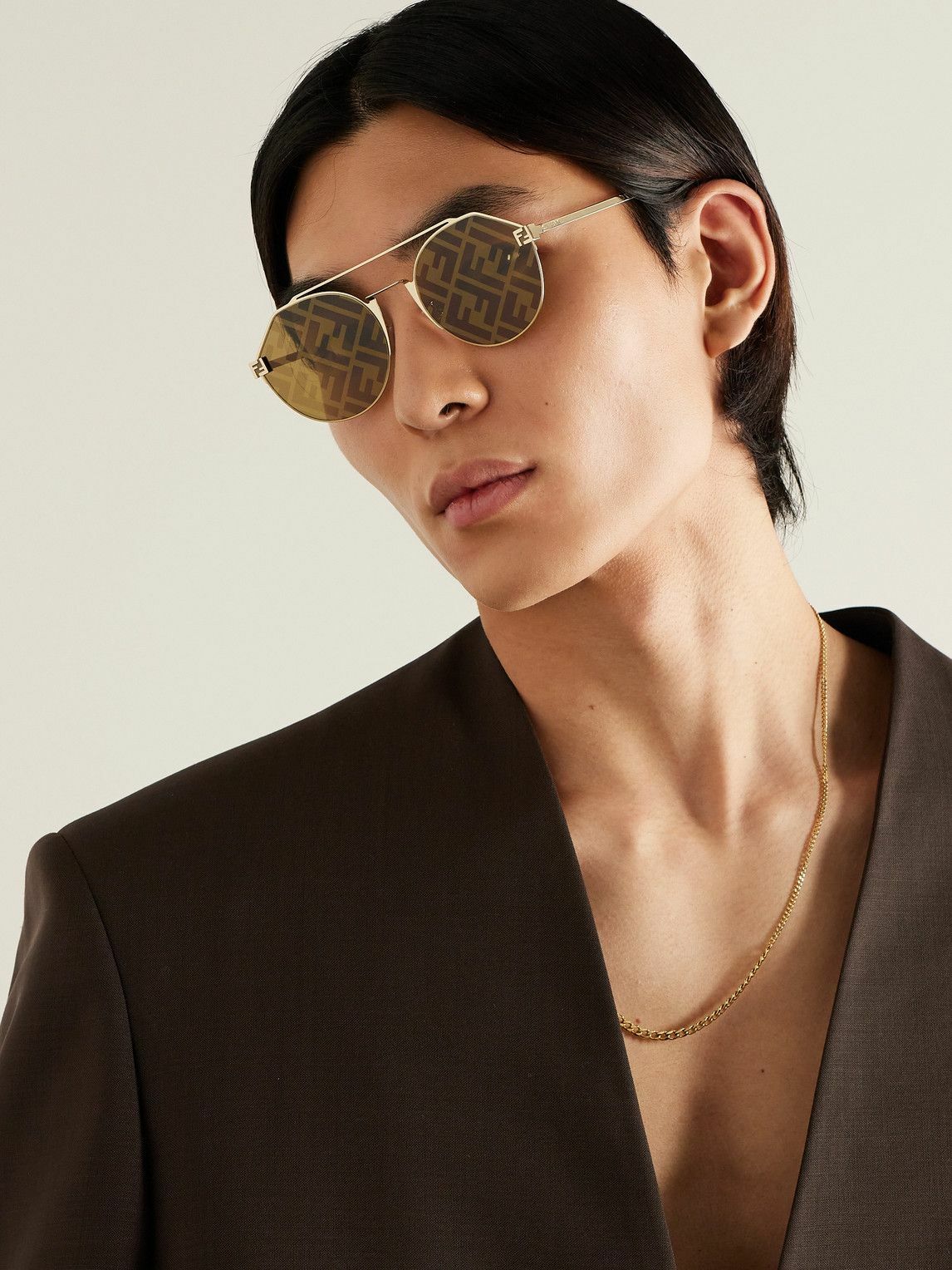 【関税込み】Fendi ゴールド Fendi Sky サングラス Fendi Sky Brown | Fendi