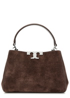 Tory Burch Eleanor Mini T-logo Suede top Handle bag - Dark Brown - One Size