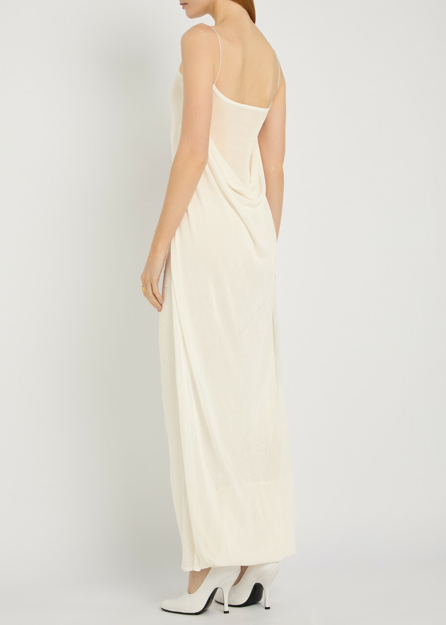 Jacquemus La Robe Maille Plumetis Mesh Maxi Dress Off White