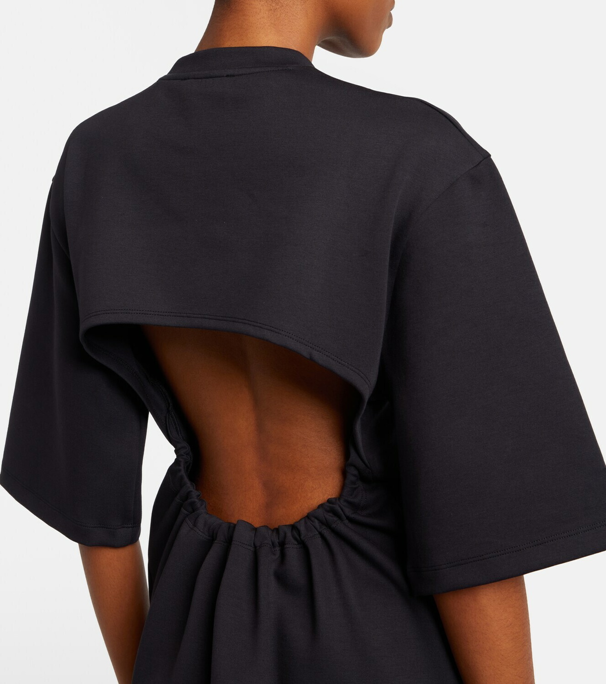 Wardrobe.NYC Open-back cotton-blend jersey minidress