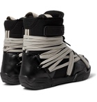 Rick Owens - Moncler Amber Canvas-Trimmed Leather Snow Boots - Black
