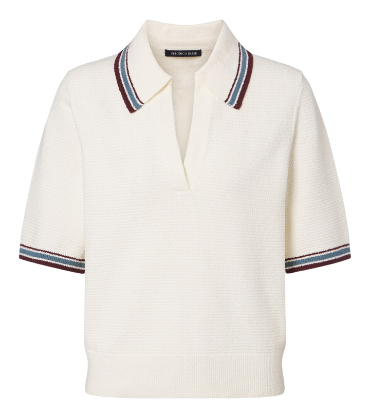 Photo: Veronica Beard Quinelle knitted cotton-blend polo shirt