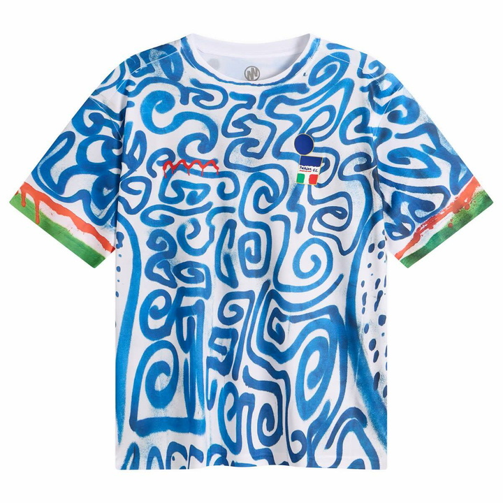 Photo: Navinder Nangla Men's Italy Football Jersey in Blue/White