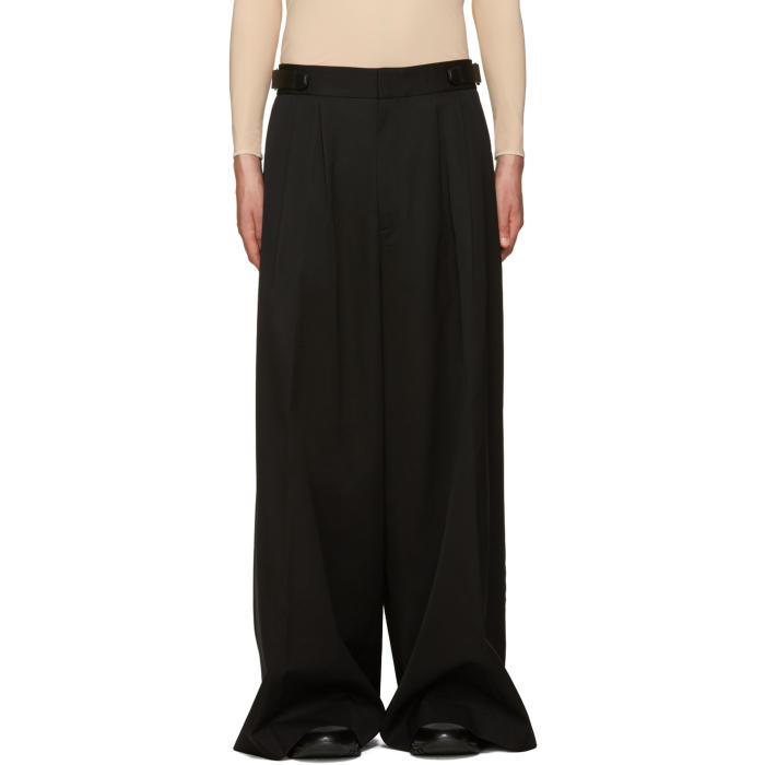 Photo: Juun.J Black Wool Wide-Leg Trousers