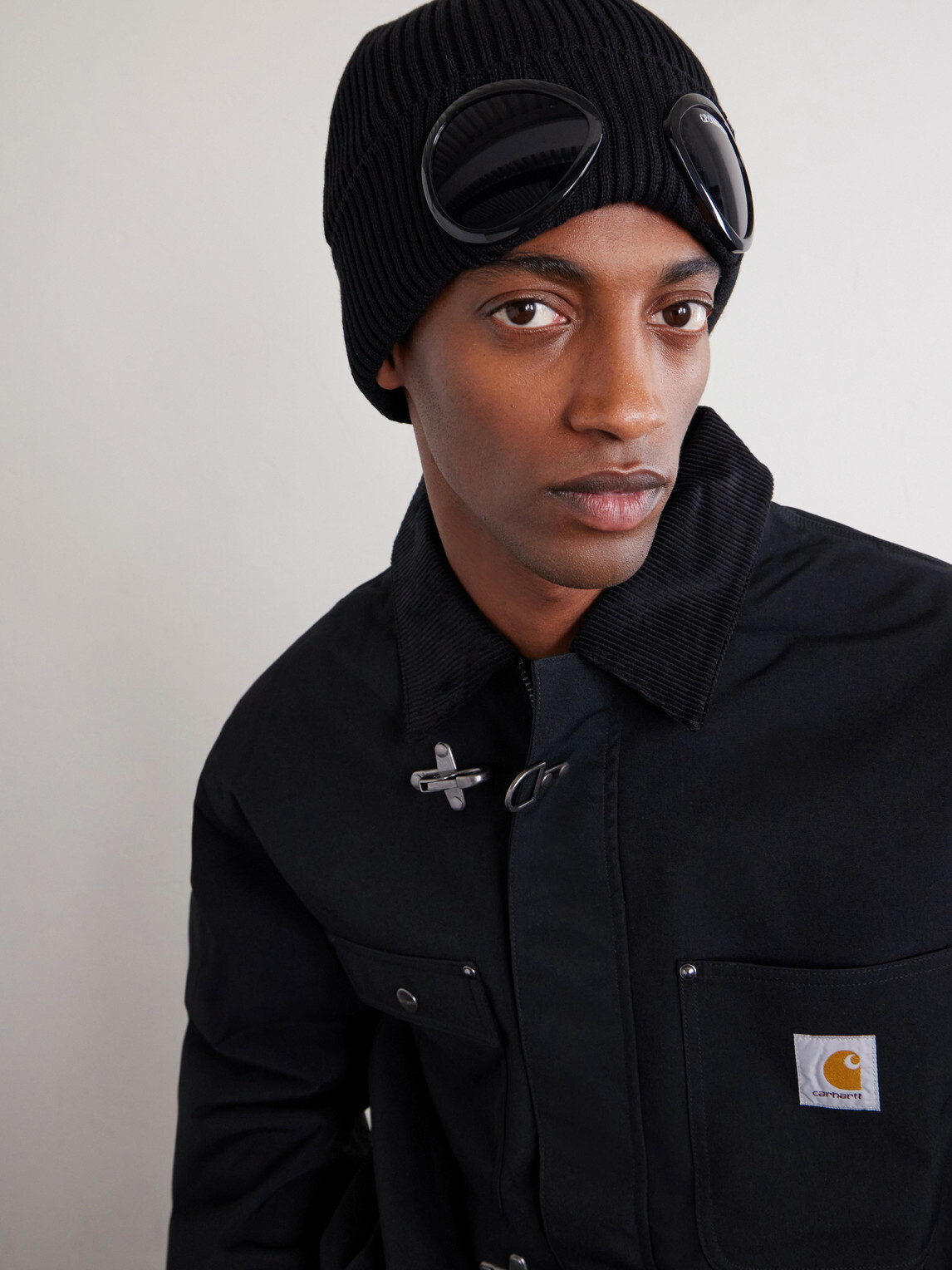 C.P. Company - Goggle Ribbed Cotton Beanie