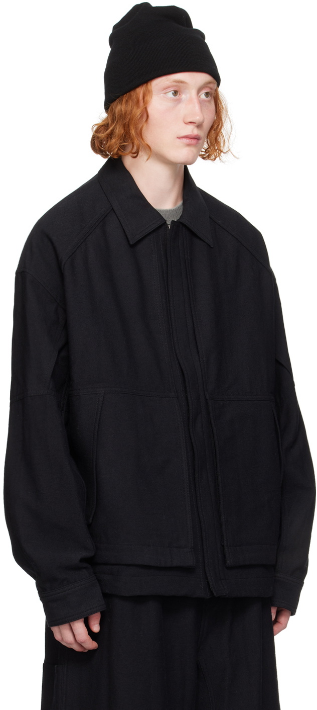 Juun.J Black Spread Collar Jacket