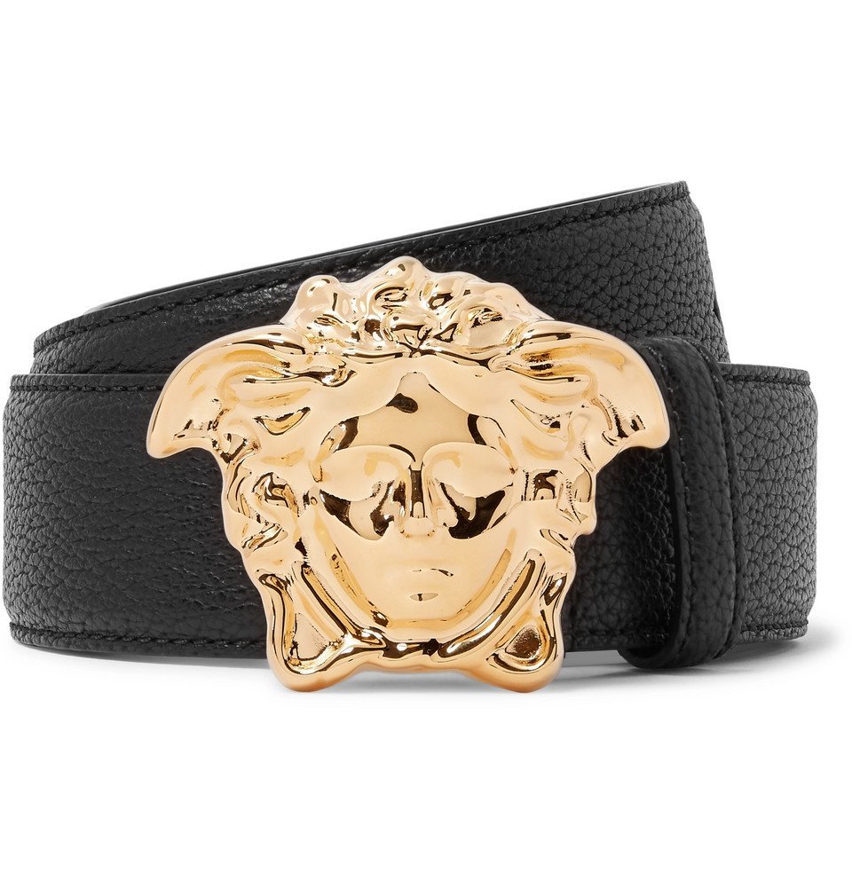 4cm logo leather belt - Versace - Men