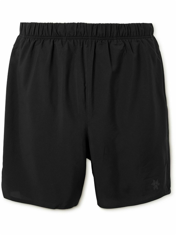 Photo: Goldwin - Slim-Fit Straight-Leg Logo-Print Ripstop Shorts - Black