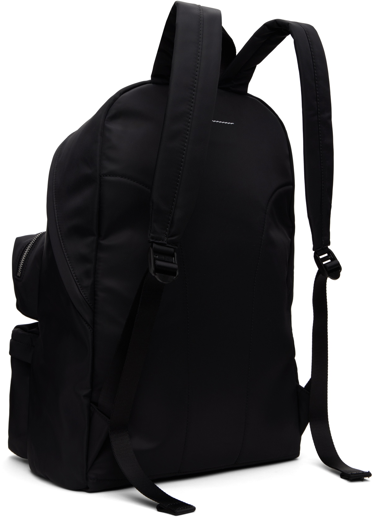 MM6 Maison Margiela Black Nylon Three Pockets Backpack MM6