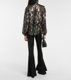 Rixo Moss jacquard chiffon blouse