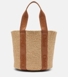Chloé Woody Large raffia shoulder bag