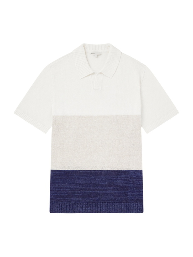 Photo: Onia - Linen, Silk and Cotton-Blend Polo Shirt - Neutrals