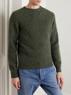 Drake's - Brushed Shetland Wool Sweater - Green