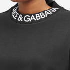 Dolce & Gabbana Women's Collar Logo Sweatshirt in Black