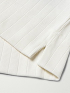 Mr P. - Striped Organic Cotton Polo Shirt - Neutrals