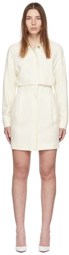 Photo: Victoria Beckham Off-White Trompe L'Oeil Shirt Dress