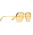 Fendi - Aviator-Style Gold-Tone and Acetate Sunglasses - Yellow