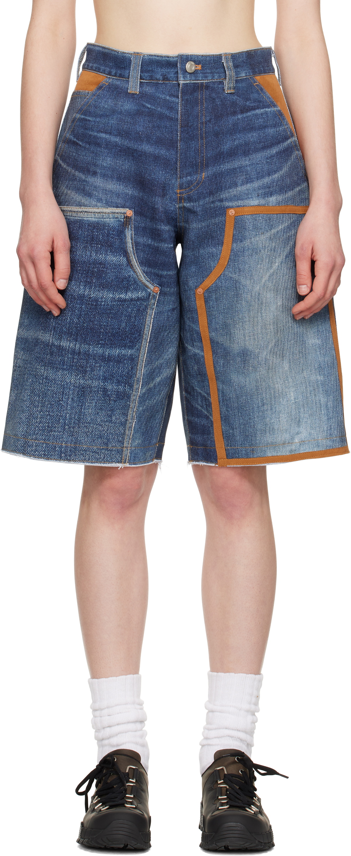Andersson Bell Blue Miako Wave Denim Miniskirt Andersson Bell