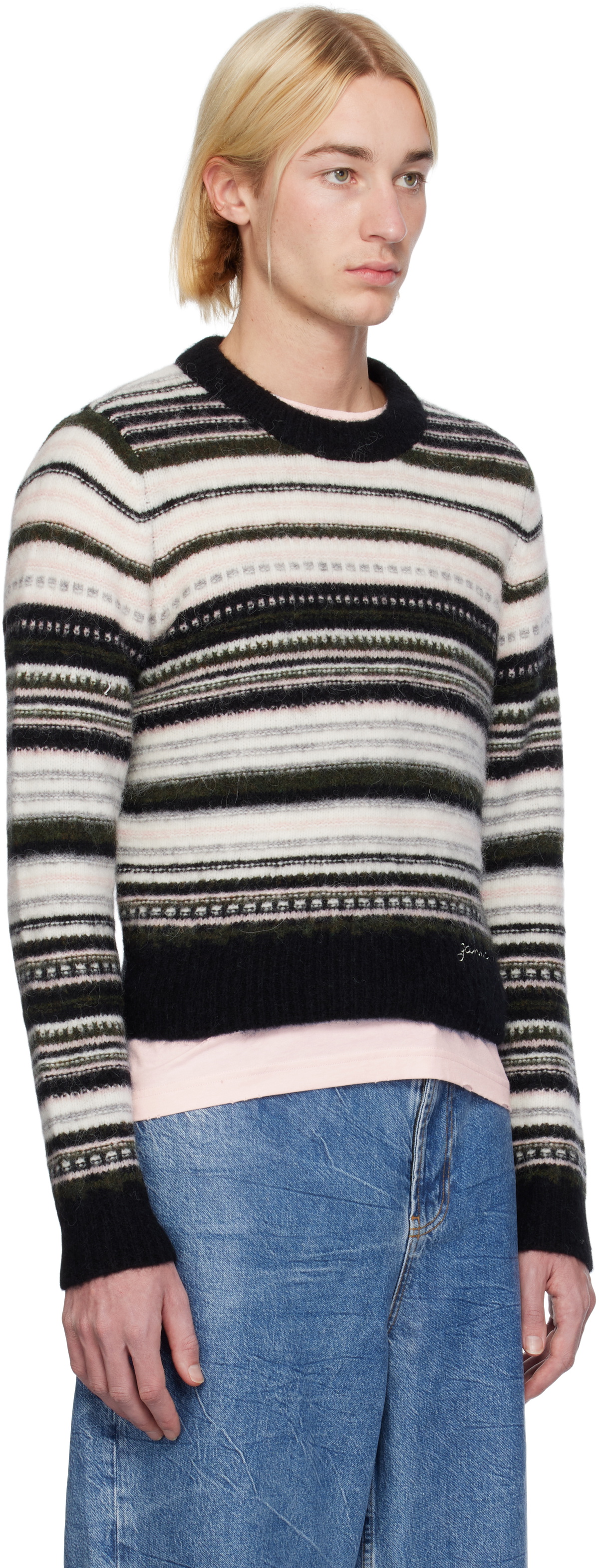 GANNI Black & White Stripe Sweater