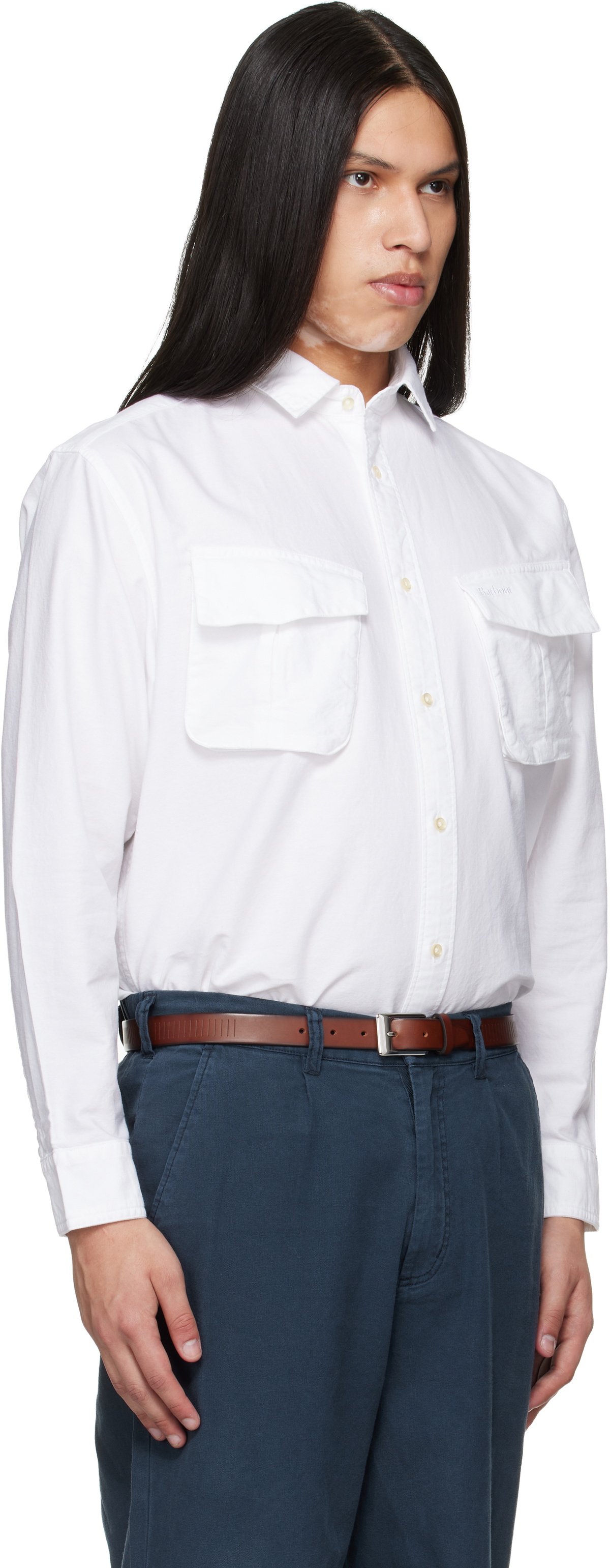 Barbour White Arnham Oversized Oxford Jungle Shirt