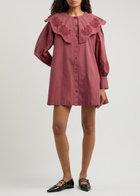 Damson Madder Mimi Broderie Anglaise Cotton Mini Dress Rose