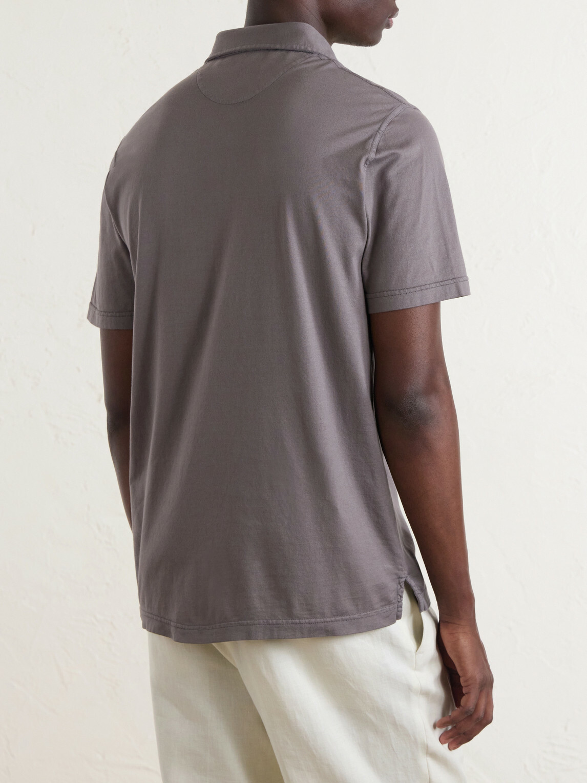 FEDELI - Cotton-Jersey Polo Shirt - Brown