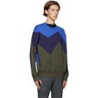 Neil Barrett Blue and Khaki Modernist Sweatshirt