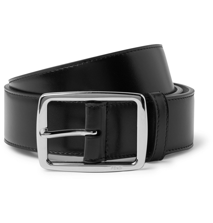 Photo: Fendi - 3.5 cm Logo-Debossed Leather Belt - Black