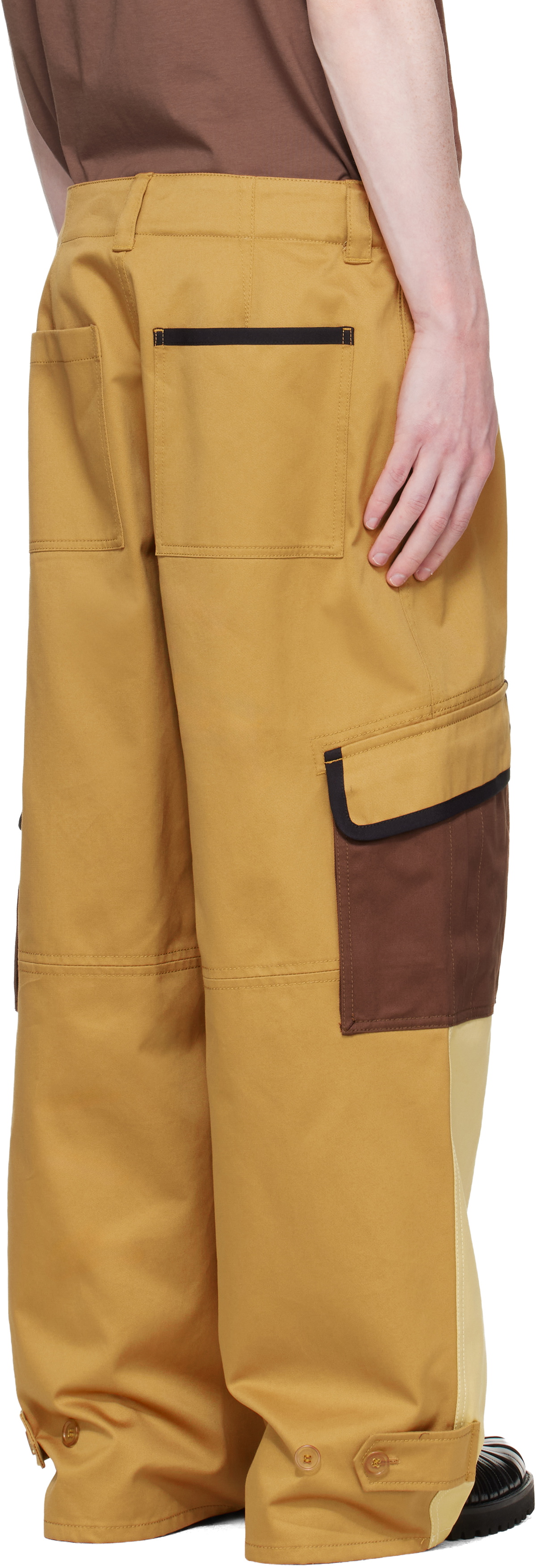 Marni Tan Water-Repellent Colour-Block Cargo Pants
