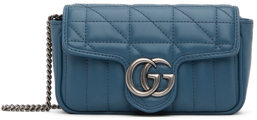 Gucci Blue GG Marmont Blue Super Mini Bag