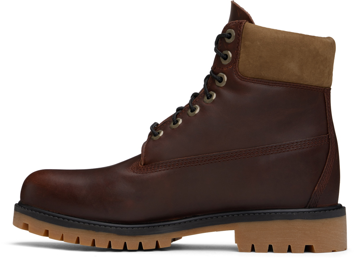Timberland Burgundy Heritage 6-Inch Lace-Up Waterproof Boots
