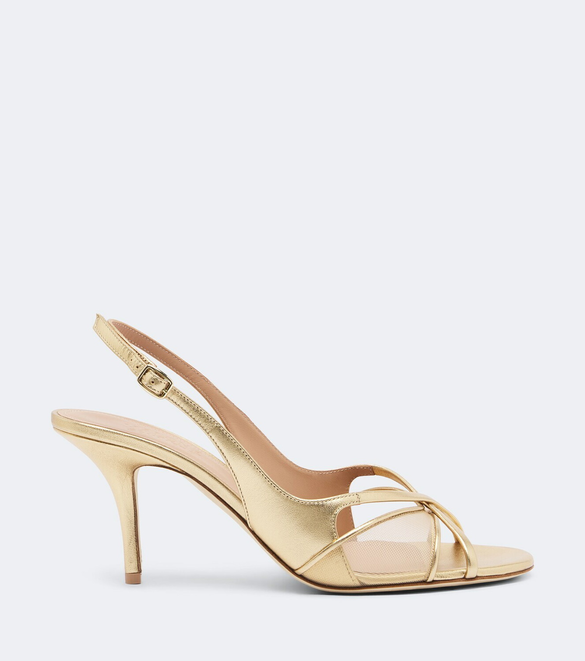 Malone Souliers Petra leather and mesh slingback sandals