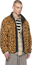 WACKO MARIA Beige Leopard Boa Fleece Reversible Jacket