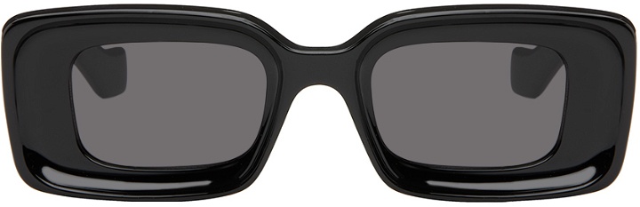 Photo: LOEWE Black Rectangular Acetate Sunglasses