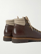 Brunello Cucinelli - Cashmere-Trimmed Leather Boots - Brown