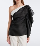 Róhe Draped one-shoulder silk top
