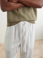 Frescobol Carioca - Luan Straight-Leg Linen and Cotton-Blend Drawstring Trousers - White