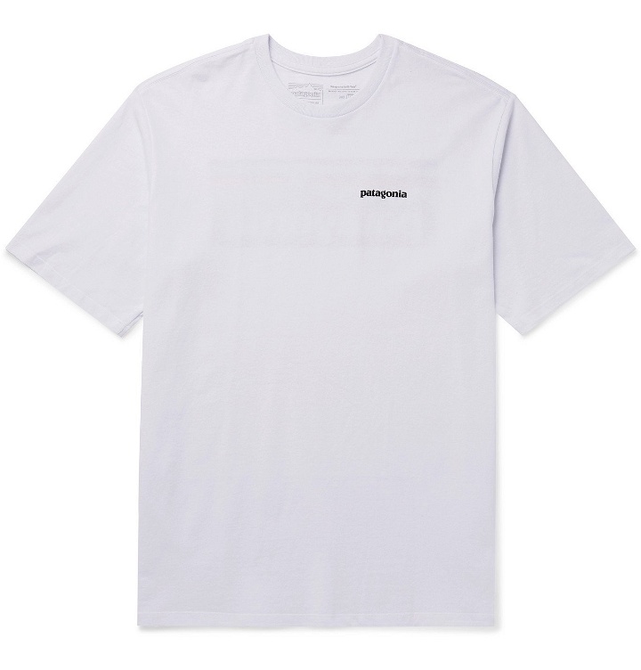 Photo: Patagonia - P-6 Logo Responsibili-Tee Printed Cotton-Blend Jersey T-Shirt - White