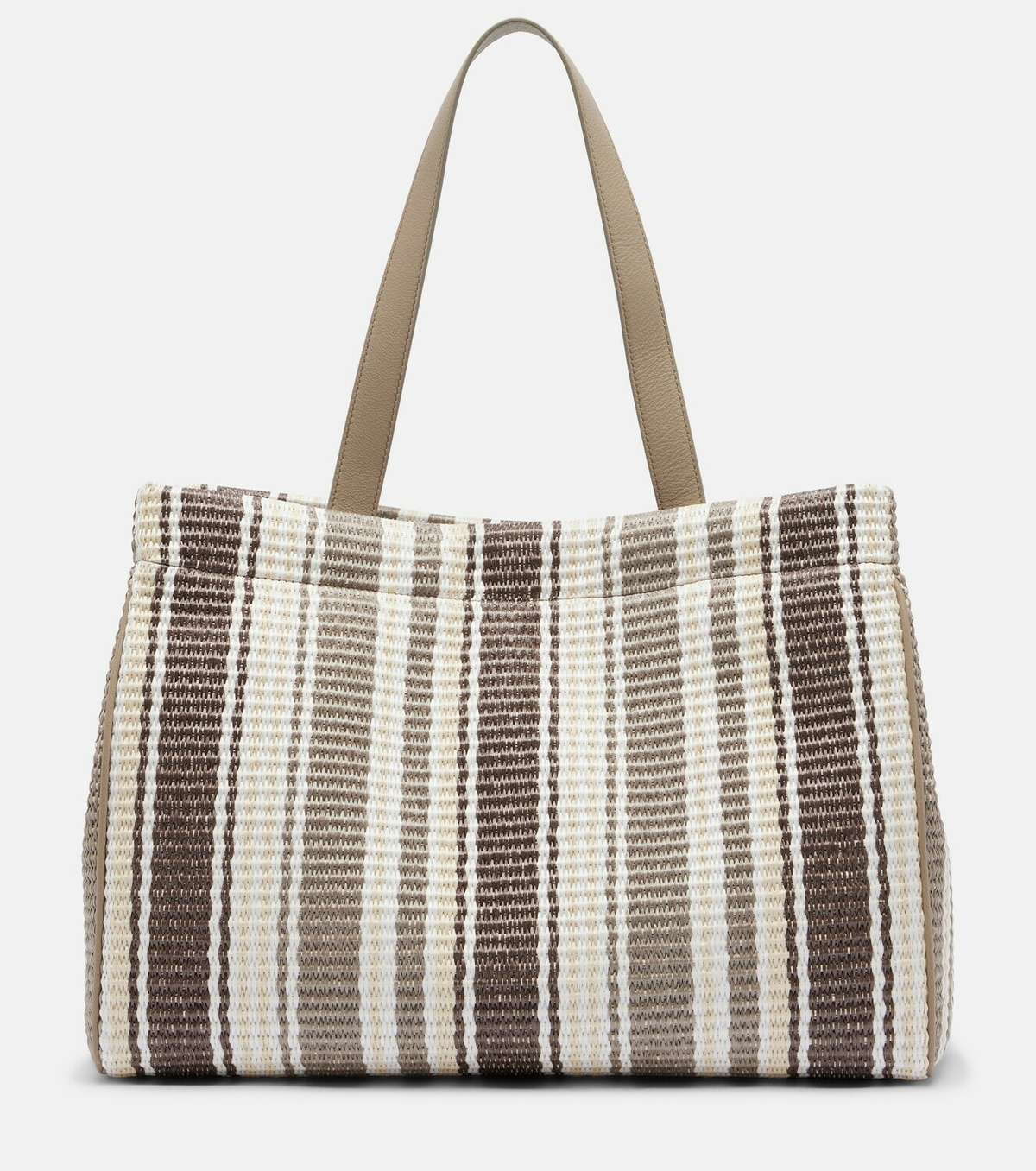 Brunello Cucinelli Monili Medium striped raffia tote bag