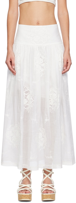 Photo: Zimmermann White Alight Midi Skirt