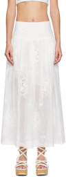 Zimmermann White Alight Midi Skirt