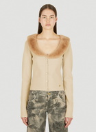 Blumarine Faux Fur Trim Cardigan