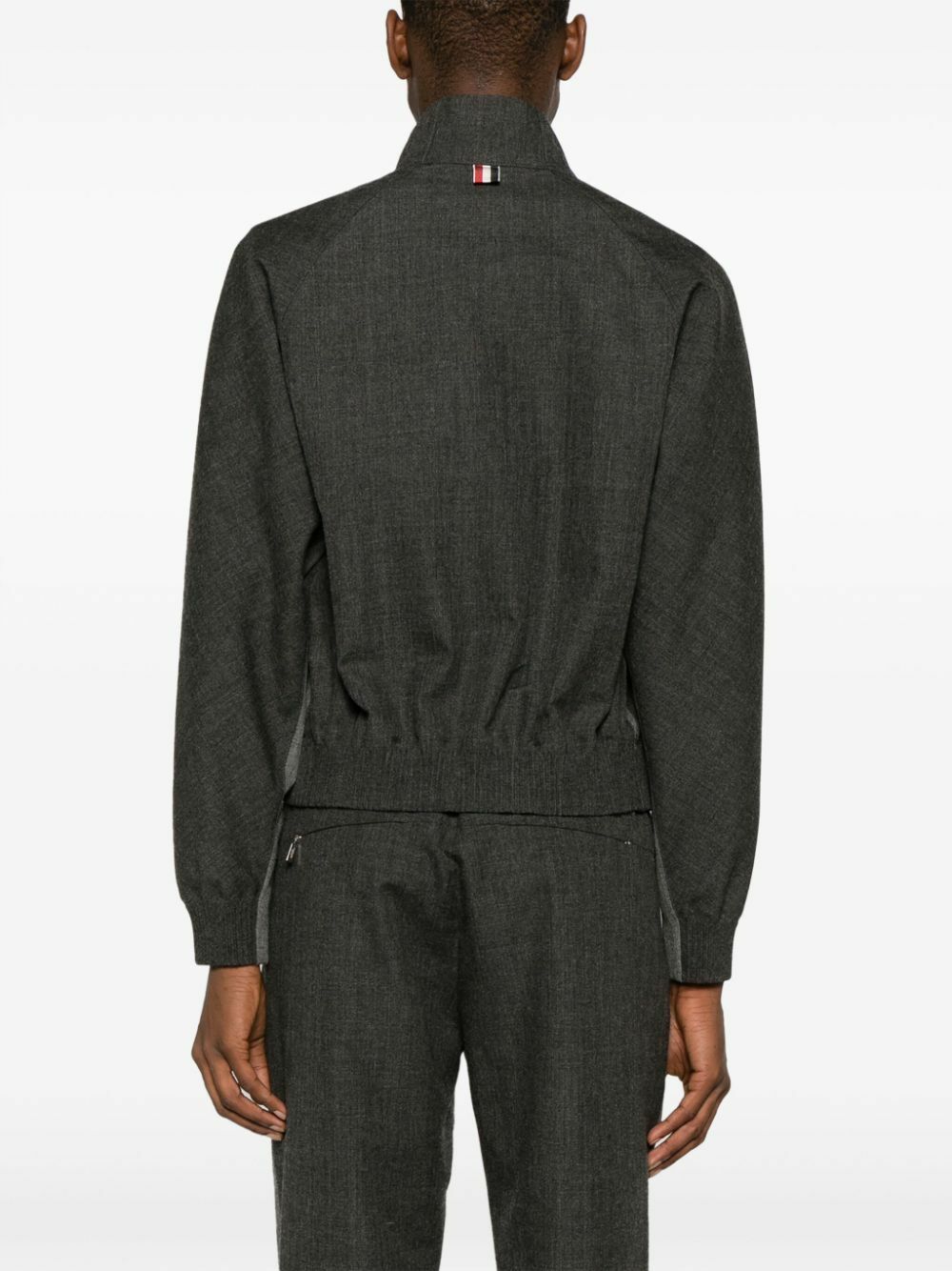 Beige Virgin Wool Zip-Up Jacket