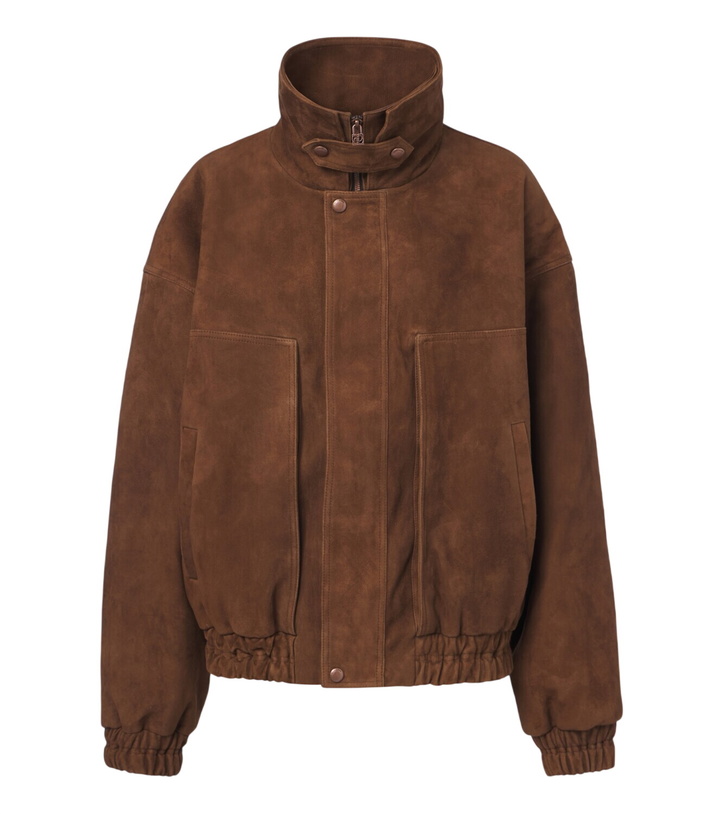 Photo: Magda Butrym Suede bomber jacket